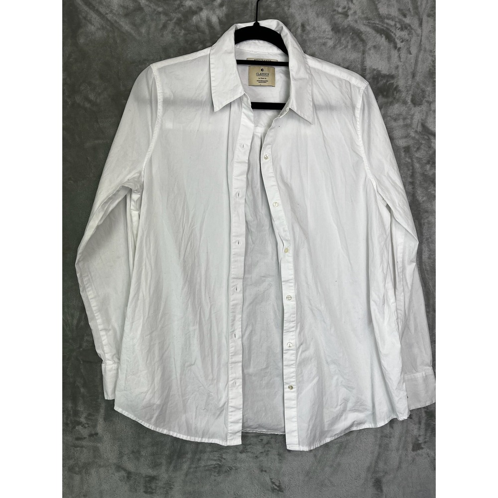 Maison Scotch & Soda Button Down Shirt Womens White Medium Long Sleeve Classic